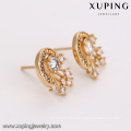 93479 Wholesale classical ladies jewelry special style gemstone gold stud earrings